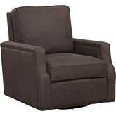 Welton Swivel Accent Chair in Wolverine Cocoa Brown Leather